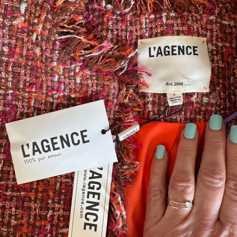 L'Agence Angelina Tweed Jacket Size 0. NWT. - Picture 10 of 12